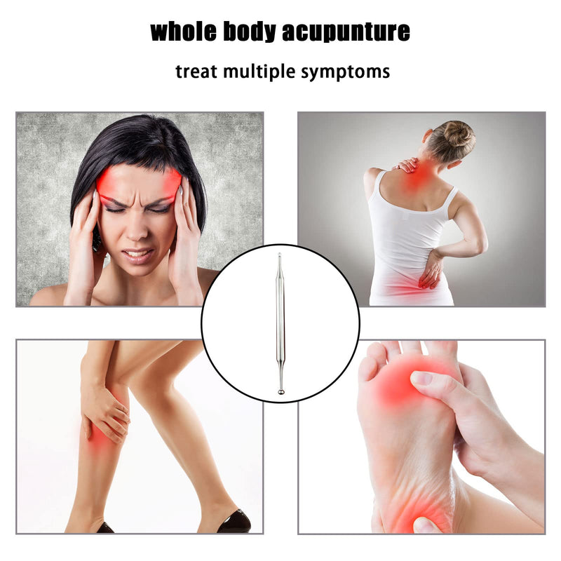 [Australia] - Acupuncture Pen, Dual Head Ear Body Point Probe Tip Acupressure Stainless Steel Facial Reflexology Massage Tool Ear and Body Point Probe Pen 1 