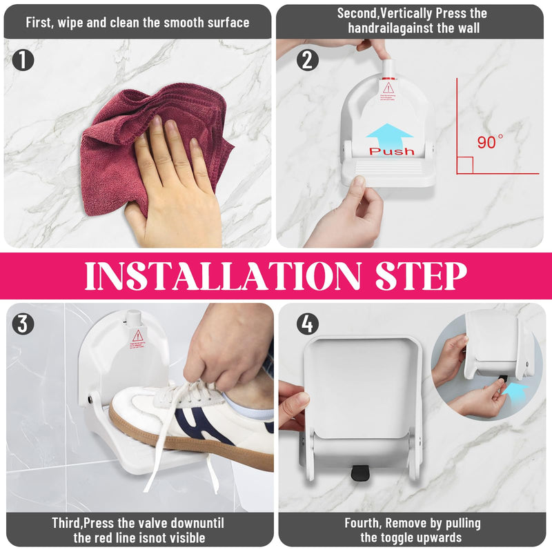 [Australia] - Foot Rest for Shower to Shave Legs, Foldable Shaving Step for Inside Shower, Suction Cup Shower Foot Rest 