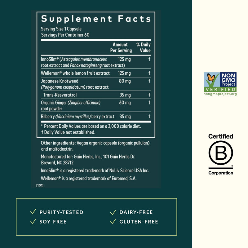 [Australia] - Gaia Herbs Metabolic Activator - Natural Energy Supplement for Metabolism Support - Made with Panax Notoginseng & Astragalus Extract - Free from Dairy, Soy & Gluten - 60 Capsules (60 Servings) 
