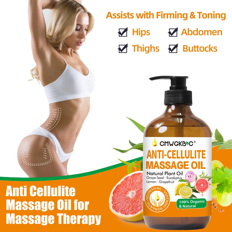 [Australia] - Anti Cellulite Oil Massage Oil for Massage Therapy,Body Oil for Skin Tightening & Cellulite Remover in Thighs and Butt,Cellulite Treatment Massage Oil,Assists with Firming,Toning & Moisturizes Skin Anti Cellulite Oil 