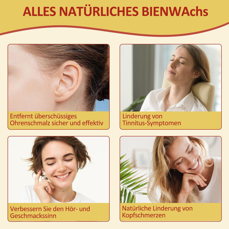 [Australia] - Ear candles, ear candle set with natural organic beeswax, all-natural ear candles, beeswax candle cones, ear wax candles with 5 protective discs + 10 cotton swabs (Beige-10pcs, Extra wide) Beige-10pcs 