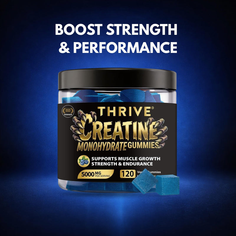 Creatine Monohydrate Gummies 5000mg | 120 High Potency Vegan Gummies (30 Day Supply) | Supports Muscle Growth, Strength & Endurance with L-Taurine, Betaine Anhydrous & Alpha GPC | for Men & Women Creatine Monohydrate