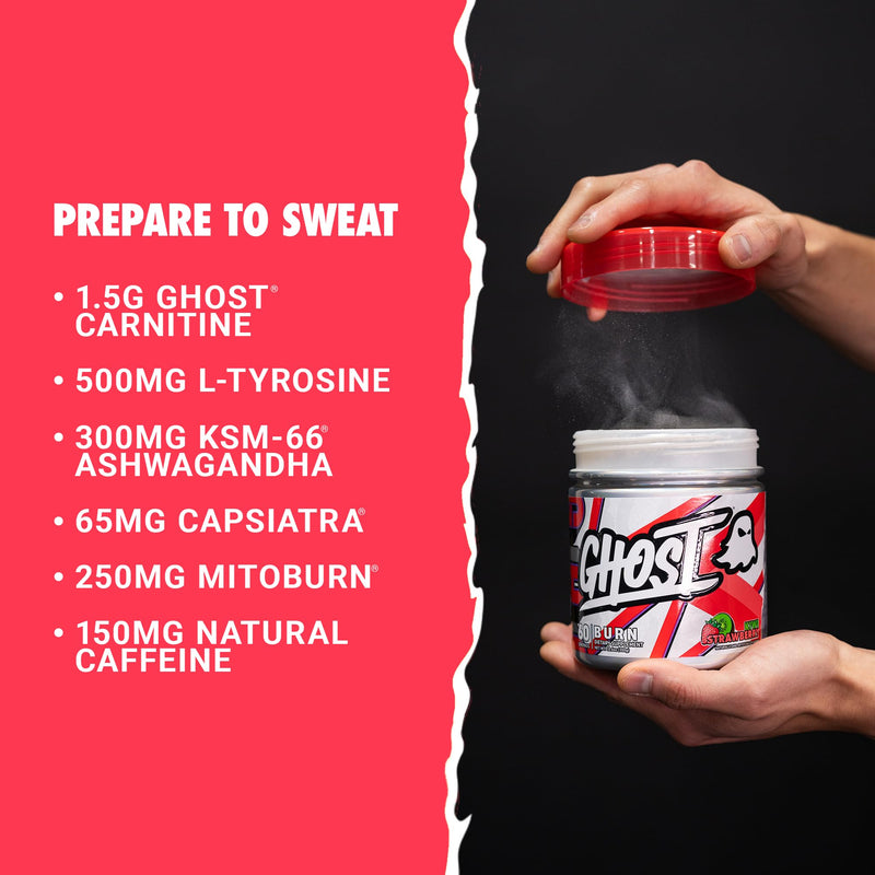 [Australia] - GHOST Burn Weight Management Powder, Kiwi Strawberry (60 Servings) - Metabolism & Energy Support Supplement for Men & Women - Natural Caffeine, L-Carnitine & L-Tyrosine - Soy & Sugar-Free, Vegan 