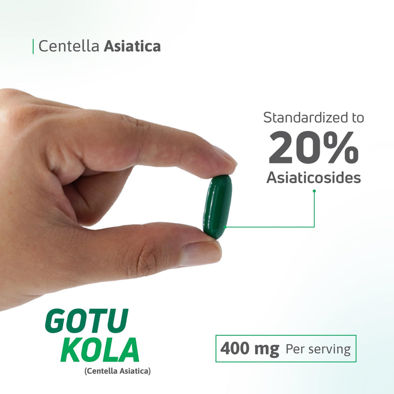 [Australia] - Gotu Kola 400mg ‚Äì Standardized Centella Asiatica Extract with 20% Asiaticosides ‚Äì Promotes Cognitive Support, Brain Health & Focus ‚Äì 60 Softgels ‚Äì Non-GMO, Gluten-Free Formula 