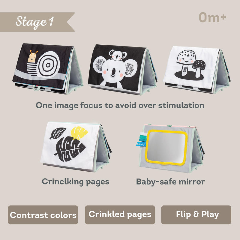 [Australia] - Tummy Time Toys High Contrast Baby Book. Fun, Interactive Crinkle Books for Babies with Baby Tummy Time Mirror & Soft Koala Teether - Baby Tummy Time Book by Taf Toys 