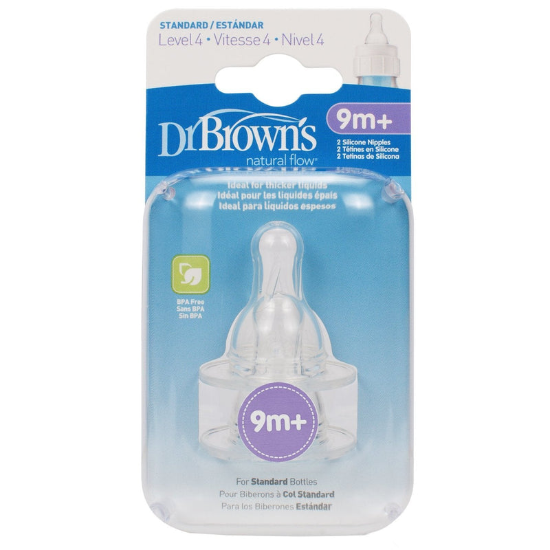 [Australia] - Dr. Brown`s Natural Flow Level 4 Standard Nipple - 6 Nipples 6 Count (Pack of 1) 