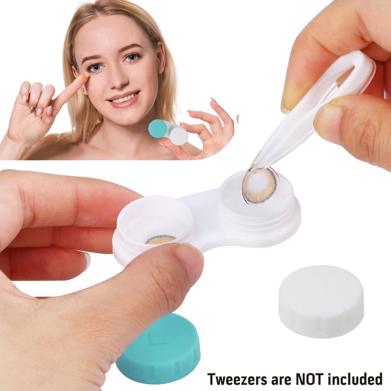 [Australia] - 16 Pack Mini Contact Lens Case Box - Green Bulk Holder Container Set 