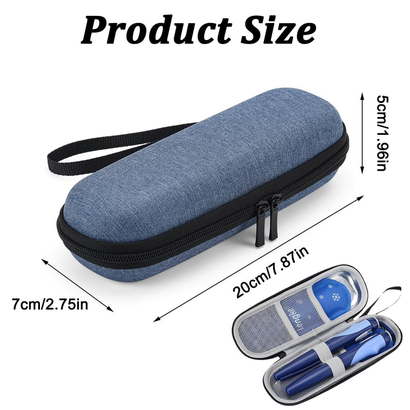 [Australia] - Geaanen Insulin Cooler Bag, Insulin Cooler Box, Insulin Pen Bag, Diabetes Bag, Medication Cooler Bag, Compact and Portable, Waterproof, Heat-Insulating and Wear-Resistant (Blue, + Ice Strips*2) 