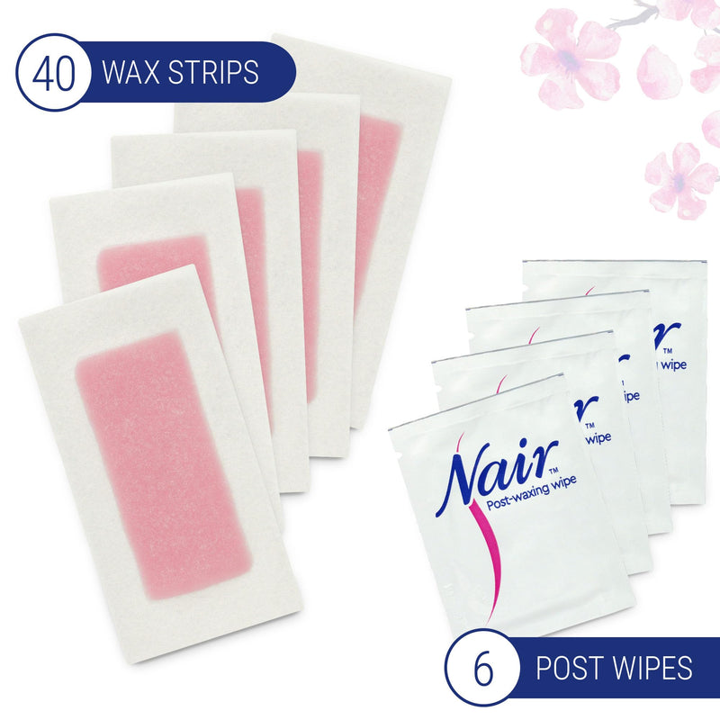 [Australia] - Nair Hair Remover Wax Ready Strips, Legs and Body Hair Removal Wax Strips, 40 Count, 3 Pack 40 Count (Pack of 3) 