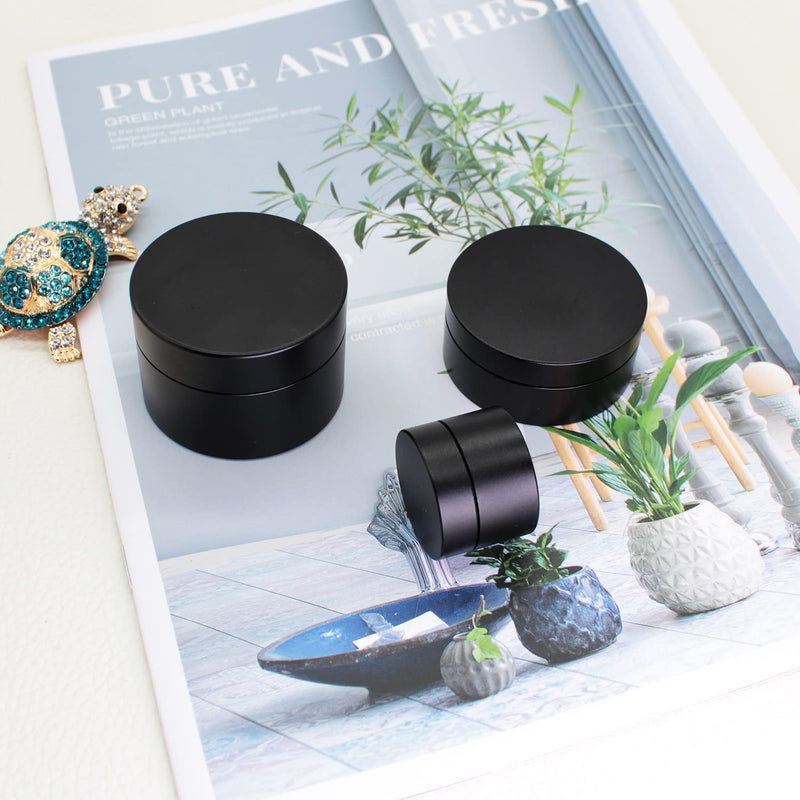 Portable Daily Pill Case, Heavy Duty Aluminium Alloy Round Pill Box, Waterproof Travel Pill Organizer, Pocket Purse Medicine Vitamin Holder EDC Container for Outdoor Camping Working Black Large
