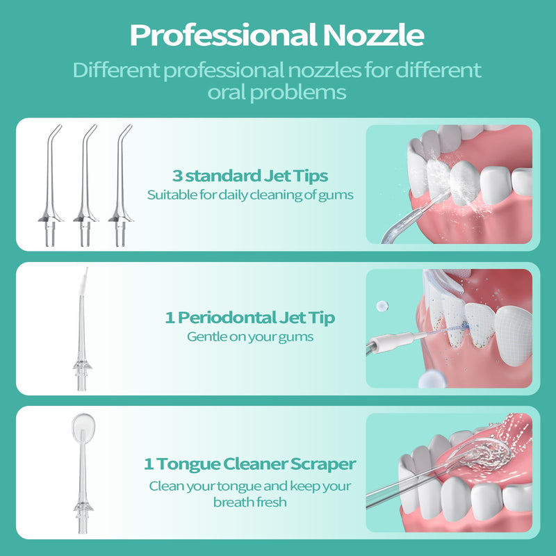 [Australia] - New Water Flosser for Teeth Cleaning, 260ML Portable Cordless Oral Irrigator with DIY Strength, 4 Cleaning Modes, IPX7 Waterproof Rechargeable Water Dental Pick Flosser for Home, Travel Black 