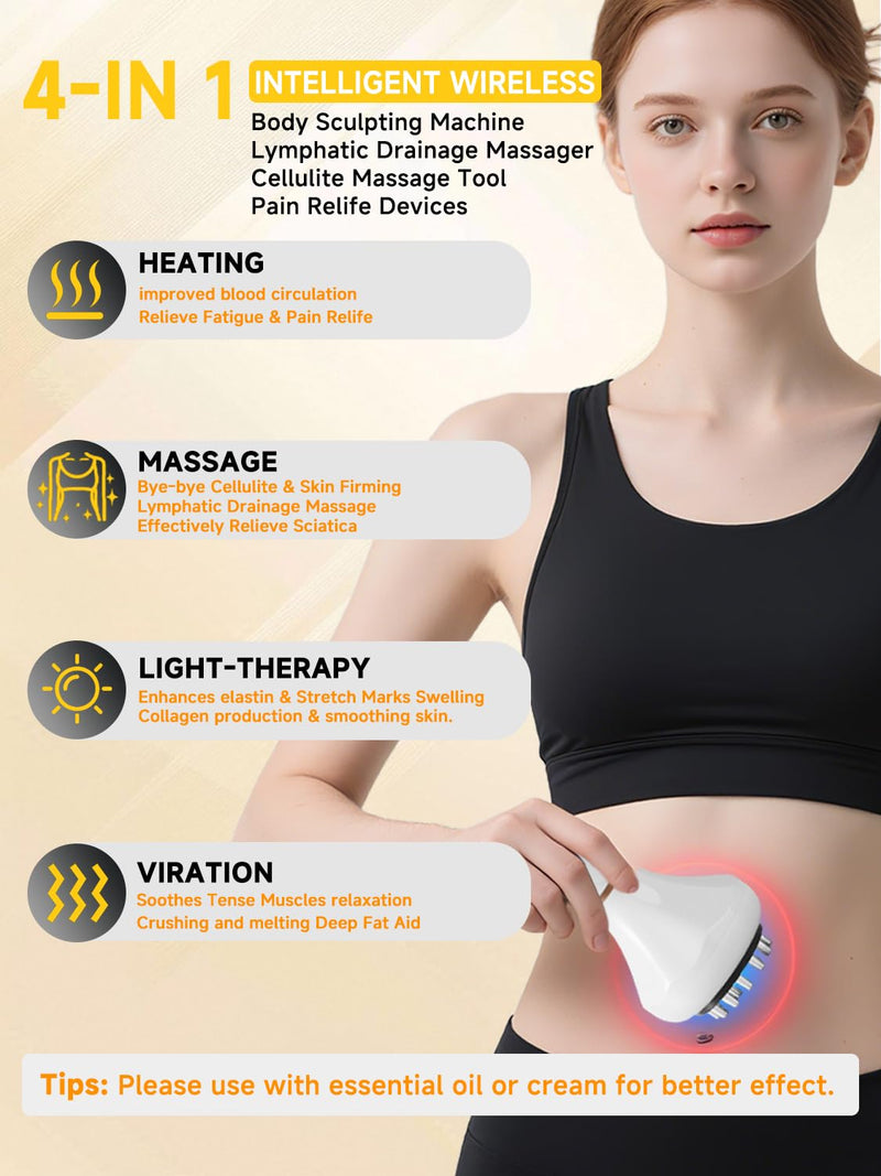 [Australia] - Body Sculpting Machine, Lymphatic Drainage Massager & Anti Cellulite Massage Tool, Helps Reduce Stretch Marks & Cellulite, Pain Relief Devices for Sciatica Nerve, Legs, Arms, Hip, Muscle & Lower Back 