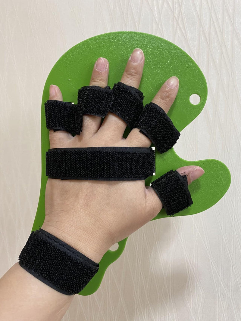 Finger training device Hand brace stroke Hand straightener splint for bent fingers hand splints for straightening fingers Resting hand splint Splint Finger Training Stroke Device(Green) Green