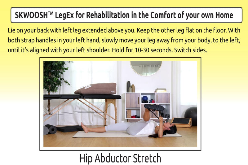 Skwoosh LegEx for knee replacement surgery rehabilitation recovery and mobility, exercise aid for strength and flexibility (Large) Large