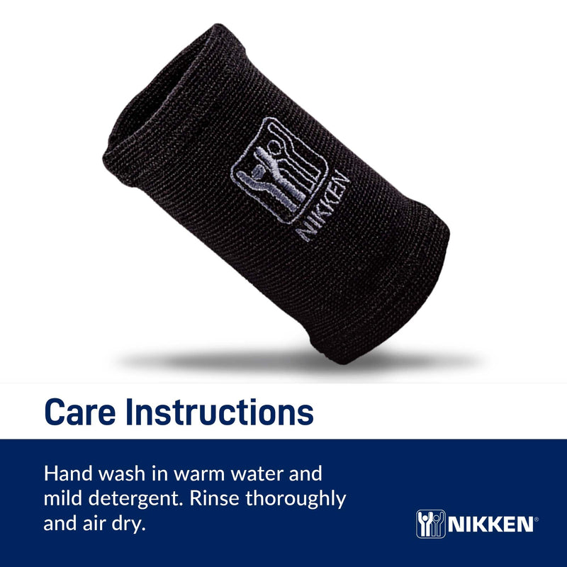 [Australia] - Nikken KenkoTherm - Wrist Wrap Medium 1825 - Black Compression Support with Ceramic Reflective Fibers for Weightlifting, Boxing, and Muscle Comfort 