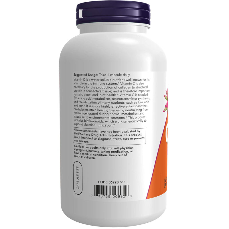 NOW Supplements, Probiotic-10™, 25 Billion, with 10 Probiotic Strains, Dairy, Soy and Gluten Free & Supplements, Vitamin C-1,000 with 100 mg of Bioflavonoids, Antioxidant Protection*, 250 Capsules