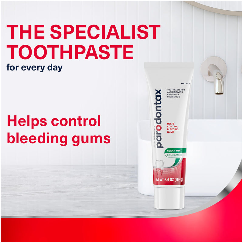 Parodontax Clean Mint Toothpaste For Gum Health, Helps Cavity Prevention, Anticavity And Antigingivitis - 3.4 Oz x 3 3.4 Ounce (Pack of 3)