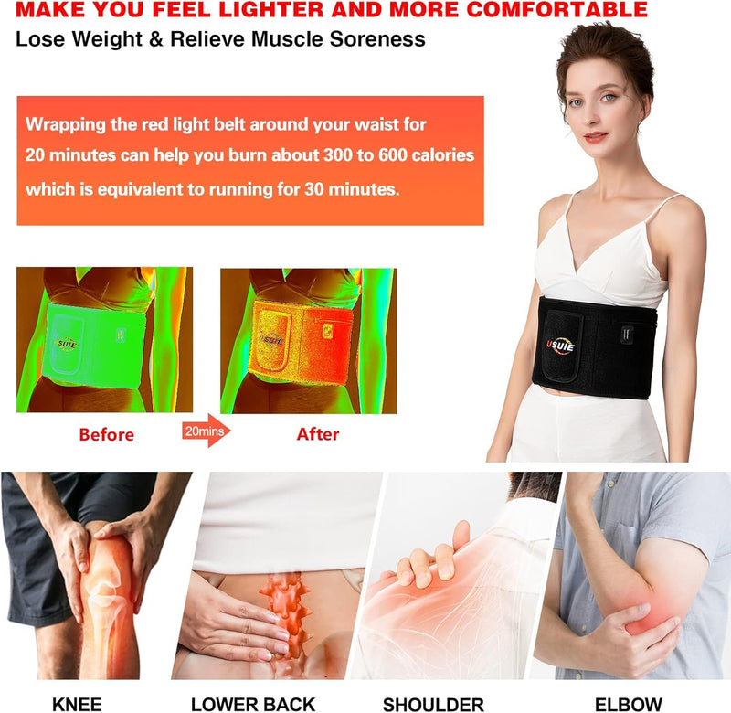 Red Light Therapy Belt, Infrared Light Therapy Wrap Red Light Therapy Device for Body with Timer for Women Men Gift