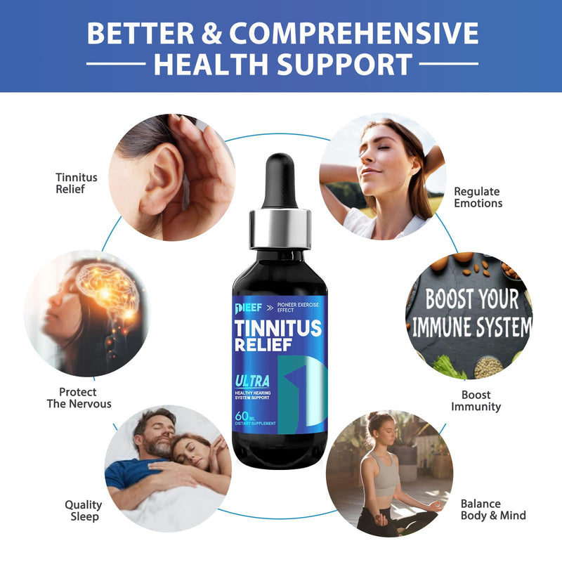 [Australia] - Tinnitus Relief for Ringing Ears, Effective Tinnitus Relief Drops, Natural Herbal Tinnitus Supplement Reduce Ear Clicking Buzzing, Improving Hearing for Men and Women, 60ML/2Fl Oz 