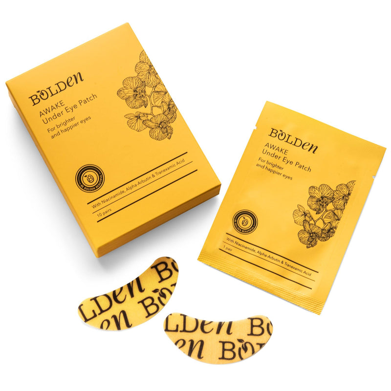 BOLDEN Awake Under Eye Patch | Eye Mask For Dark Circles, Puffiness & Discoloration | Brightening Eye Pads With Niacinamide, Alpha Arbutin, Tranexamic Acid & Vitamin C | 10 Pairs 2 Count (Pack of 10)