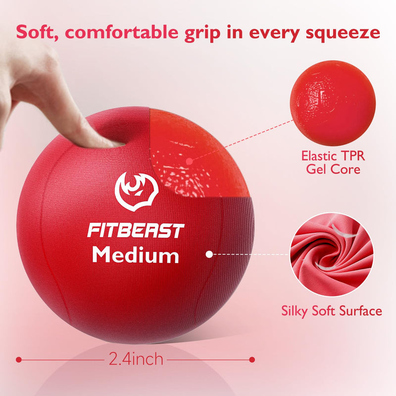 [Australia] - FitBeast Stress Balls for Adults, 6-Pack Hand Therapy Balls, Soft, Medium, Hard Tri-Density, Green, Orange, Blue 6 Piece Set - Sunburst, Crimson, Forest 