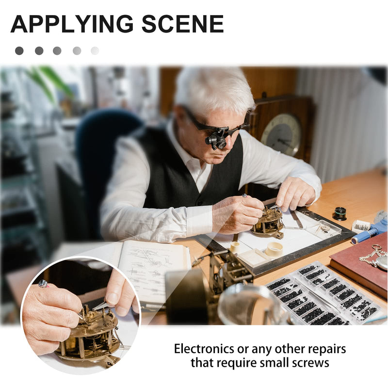 [Australia] - 630 Pcs Tiny Micro Repair Screw Kit Eyeglass Sunglass Repair Kit with Screwdriver for Repair Spectacles, Watch, Jewelry 