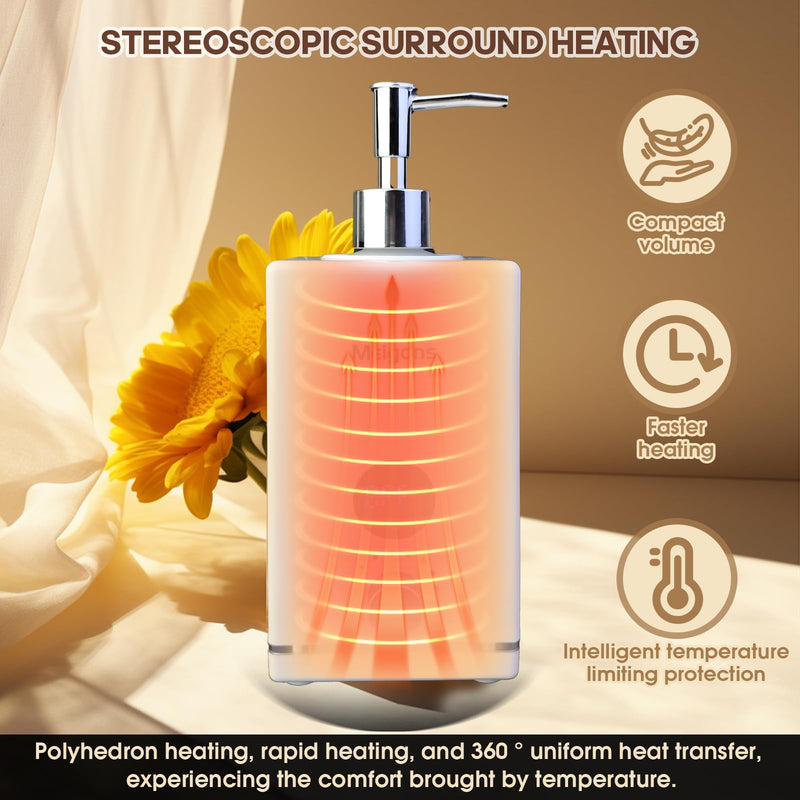 [Australia] - Oil Warmer for Massage, Massage Oil Warmer, Body Oils Heater for Spa, with Two Oil Bottle Dispenser, Adjustable Temperature (White) White 