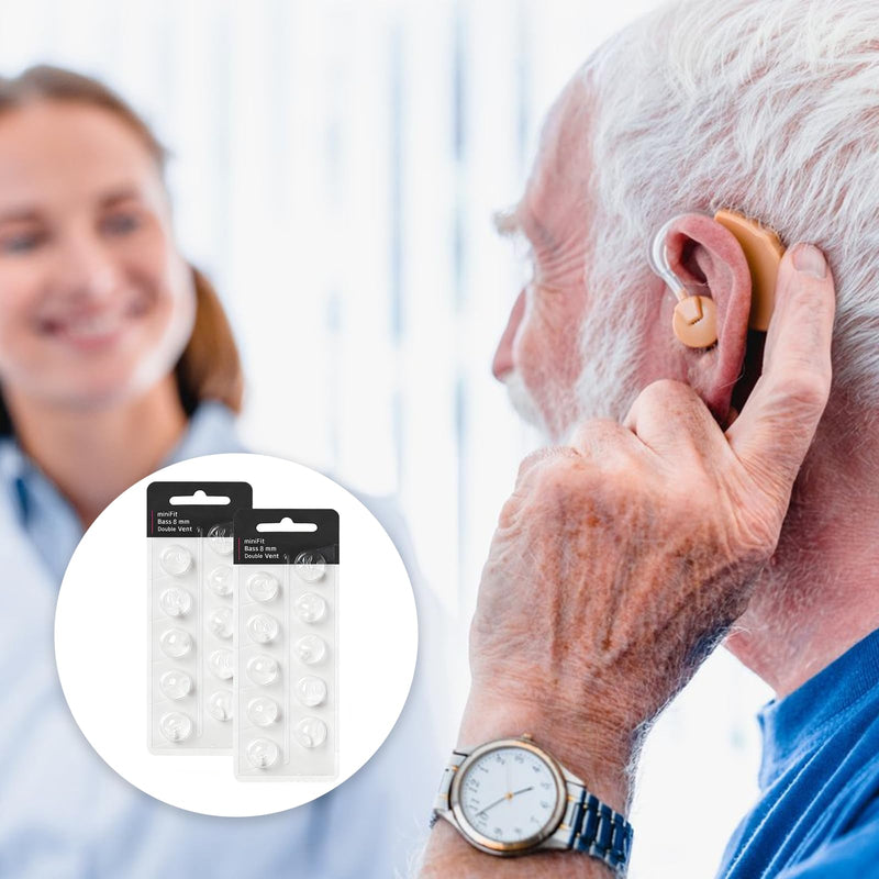 Hearing Aid Domes for Oticon Replacements,Biluer 20 PCS 8mm Oticon Hearing Aid Domes Self Replaceable Hearing Aid Earplugs Suitable for Power Minifit