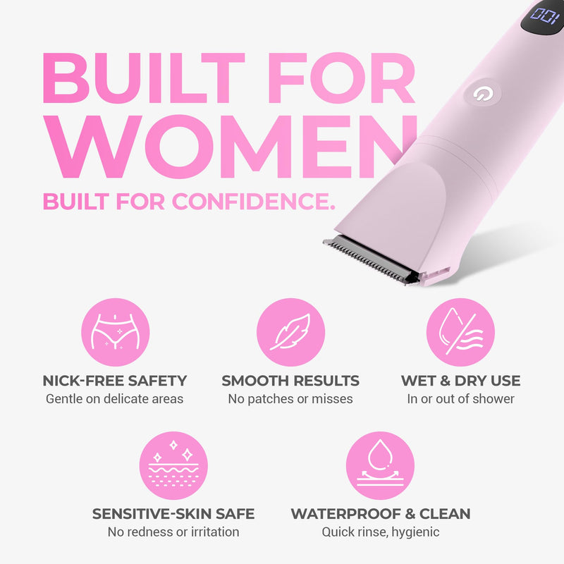 [Australia] - Peach Fuzz™ Bikini Trimmer for Women – 3in1 Body Hair Trimmer, Female Razor for Pubic Hair, Electric Shaver for Private Area, Bikini Line Groomer with Safe, Skin-Friendly Design 