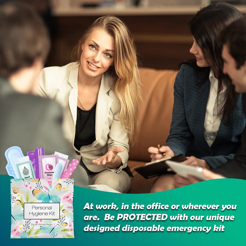 [Australia] - Menstrual Kit All-in-One 10 Pack | Convenience on The Go | Period Kit Pack for Travelling, Tweens & Teenager | Individually Wrapped Feminine Hygiene Product (Butterflies) Butterflies 