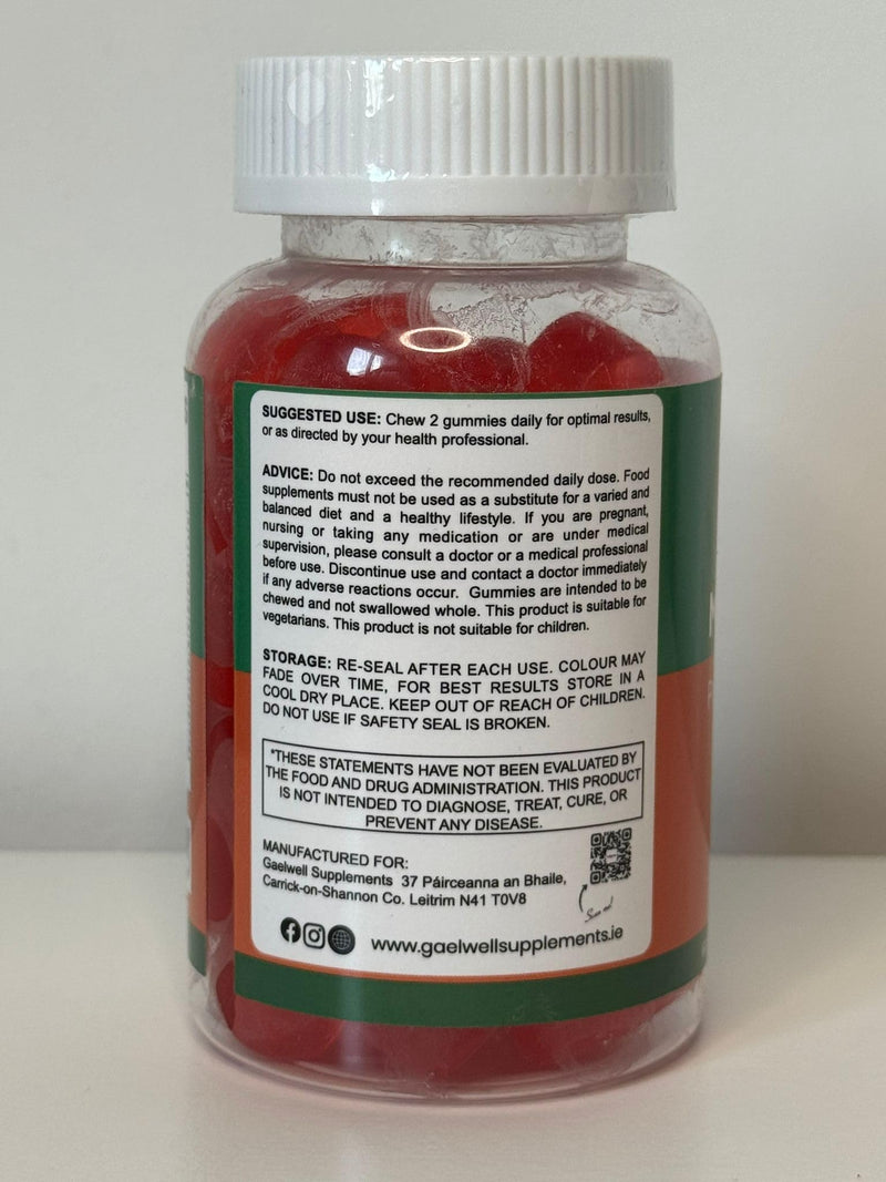 Multivitamin Gummies for Adults | 12 Essential Vitamins & Minerals with B-Complex, Zinc & Magnesium | Gluten & Sugar Free | Daily Supplement | Strawberry Flavour | 60 Gummies Gaelwell®