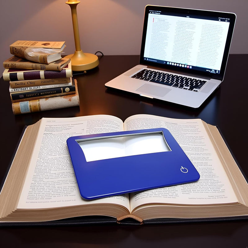 Credit Card Magnifying Glass, Reading Magnifying Glass LED Credit Card Book, Small Prints Newspaper Magnifier Sheet Reading Magnifiers Sheet Visual Impairment Aids