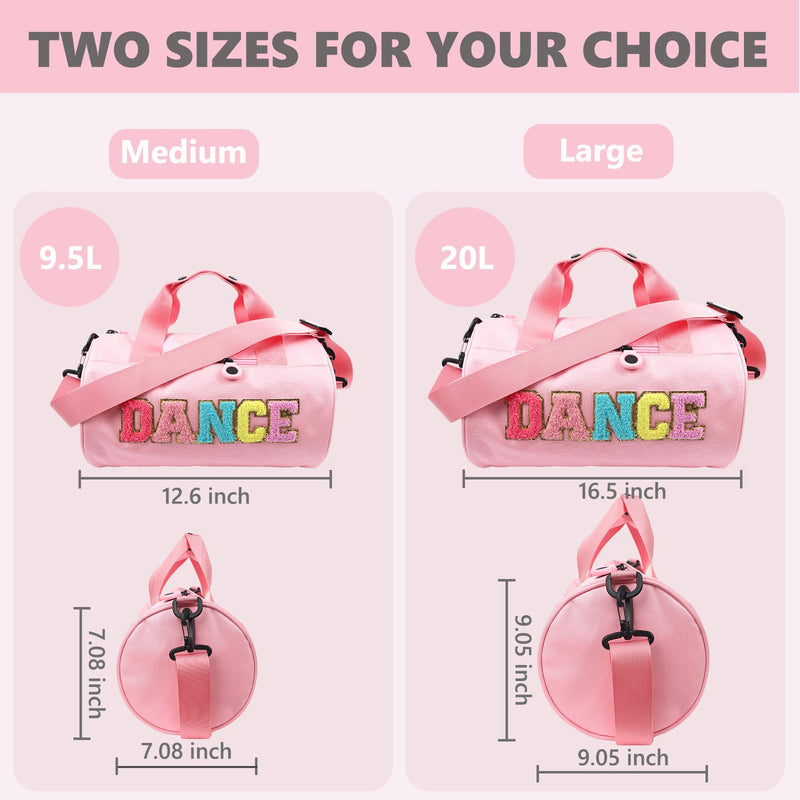 Dance Bag for Girls Kids Duffle Ballet Bag Women Birthday Gifts for Girls | Small Gym Duffle Bags Overnight Travel Bags Workout Duffel Bag,Waterproof Fabric,for Toddler Teen and Women,Girls Gift Pink L