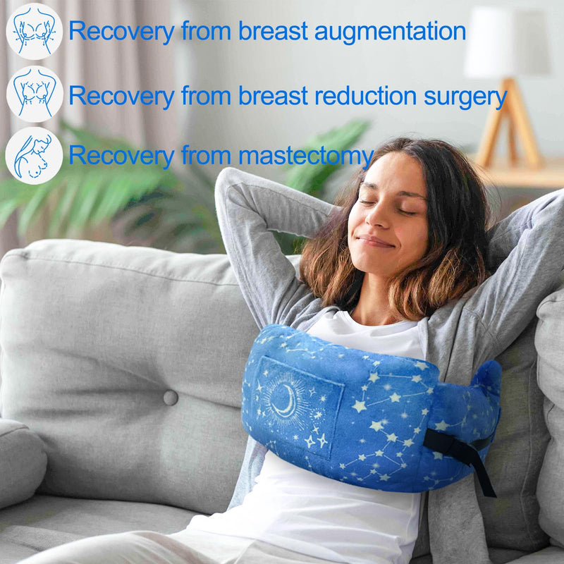 [Australia] - Mastectomy Pillow Post-Surgery Pillow for Mastectomy and Breast Cancer Recovery Comfort Gifts for Women Patients Blue Night one size 