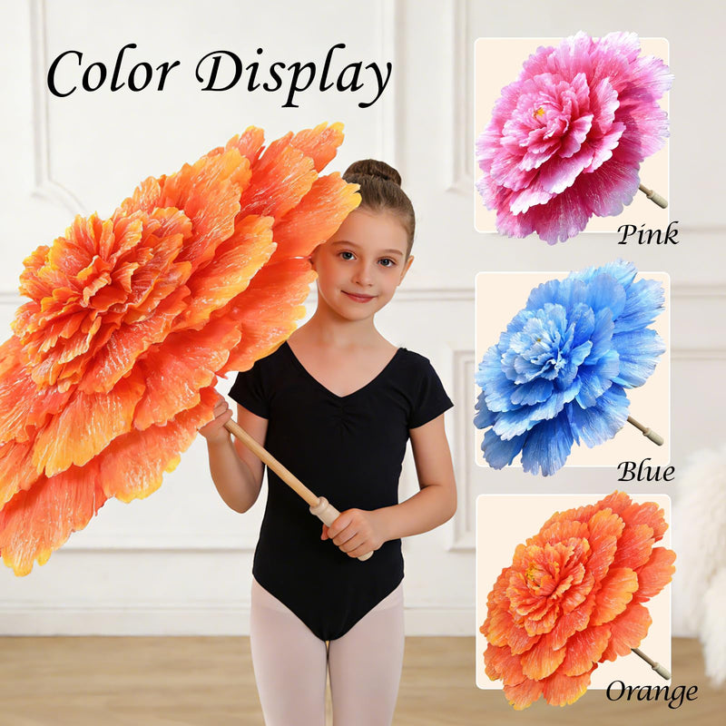 Peony Flower Umbrella for Girls Dance Performance Props Holding Flowers in Hand, Wide Application for Holiday gatherings Pink