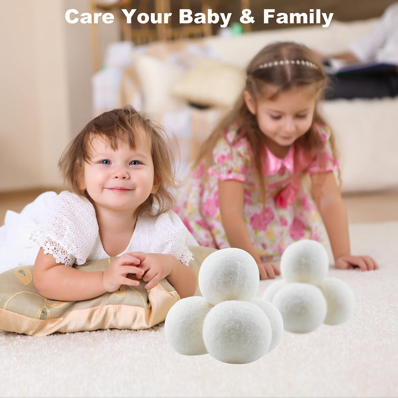 [Australia] - 8-Pack Premium Wool Dryer Balls - Reusable XL Natural Fabric Softener, Reduces Clothing Wrinkles, Pet Hair & Static Cling, Wool Balls Replaces Dryer Sheets,Laundry Wool Balls for Dryer 
