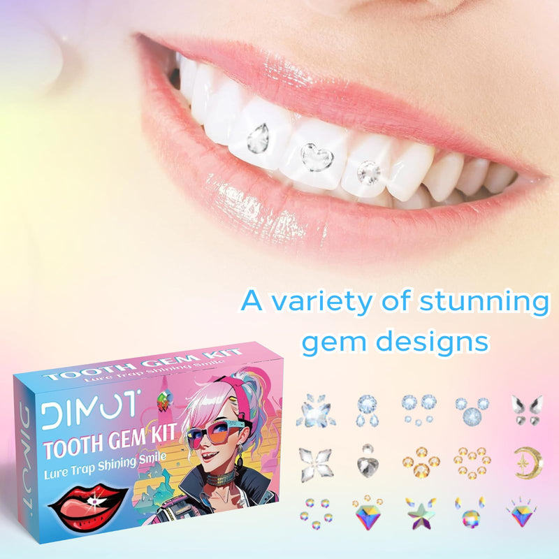Tooth Gems Kit for Teeth with Light, 2025 New Professional 140 Pcs DIY Gem Jewelry for Man Women Sparkling Crystals - (Multi-Color)