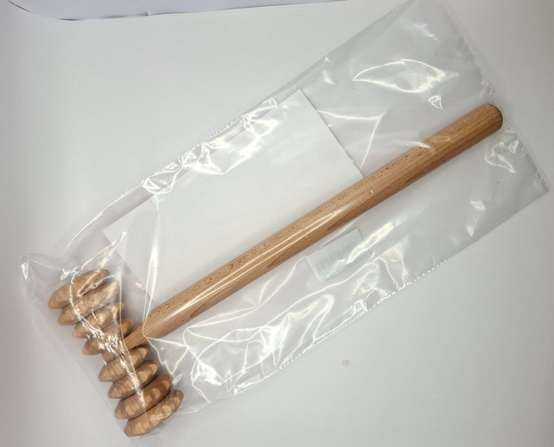 [Australia] - T-Shape Massager with Grooved Rollers, Multi-Functional Body Roller for Cellulite Reduction, Eases Muscle Tension and Supports Skin Health, Natural Muscle Roller 