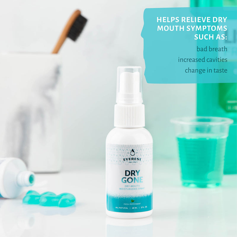 [Australia] - Natural Dry Mouth Moisturizing Spray – Dry Gone Throat Moisturizer Helps Provide Relief from Cotton Mouth with Neem, Peppermint Oil, & Herbal Extracts (2 Fl Oz (Pack of 1)) 2 Fl Oz (Pack of 1) 