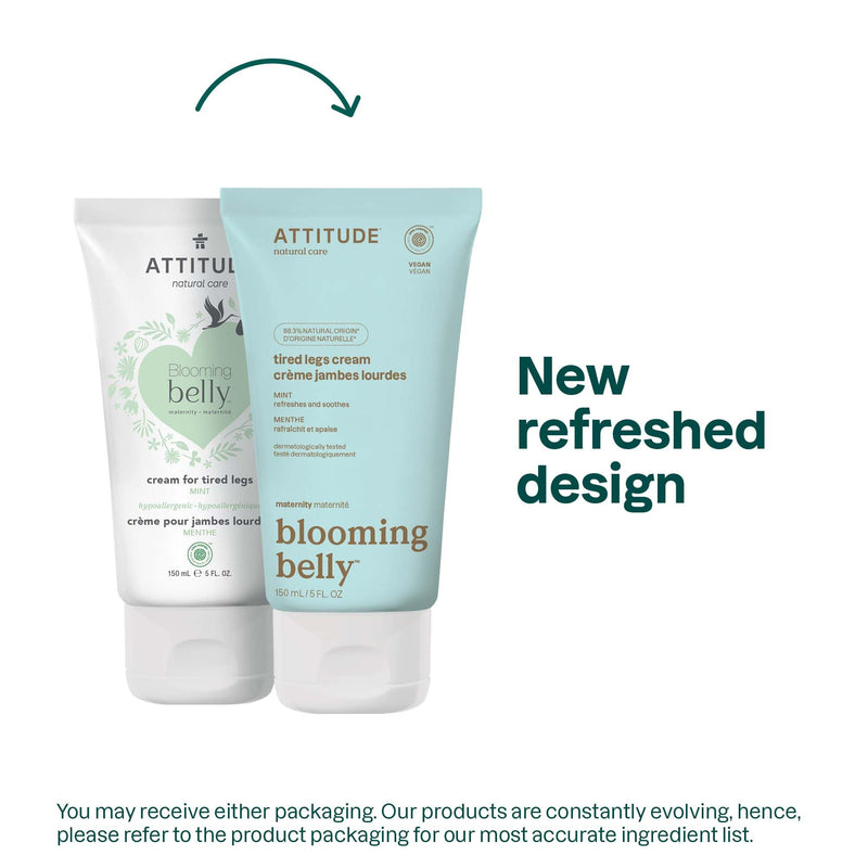 [Australia] - ATTITUDE Pregnancy Tired Legs Cream, EWG Verified, Dermatologically Tested, Plant and Mineral-Based, Vegan Maternity Products, Soothing and Refreshing Mint, 5 Fl Oz 