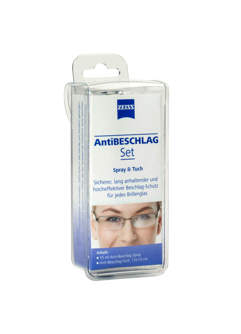 [Australia] - ZEISS anti-FOG set (spray 15ml + cloth), effective protection against fogging of glasses 