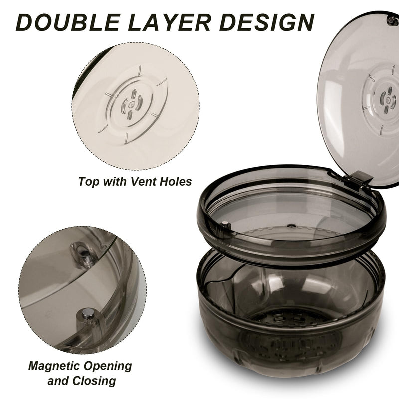 [Australia] - Retainer Cleaning Case,Portable No-Leak Denture Cup Case with Dentures Brush Kit, Travel Retainer Cases with Vent Holes for Clear Aligner,Mouth Guards,Night Guard,Dentures (Black) Black 