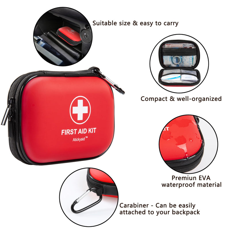 [Australia] - Mini First Aid Kit - 120 Piece Small Waterproof Hard Shell Medical Kit for Car, Home, Office, Travel, Camping, Sports, Outdoor, School - Emergency First Aid Supplies and Survival Kit 