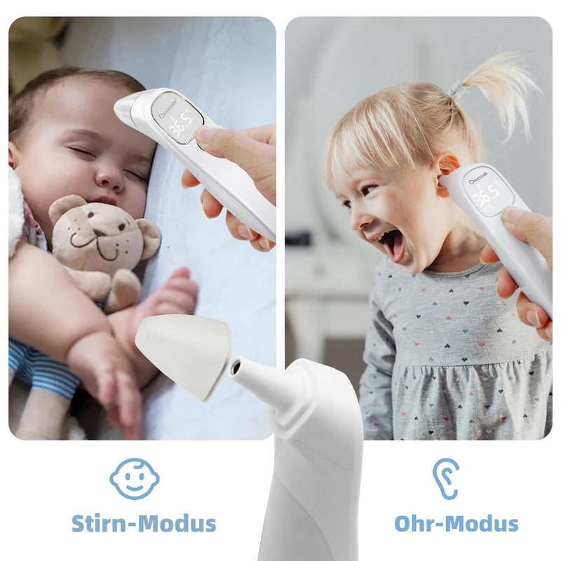 [Australia] - Berrcom Fever Thermometer Contactless Forehead and Ear Thermometer Digital Medical Thermometer Infrared Forehead Thermometer for Baby, Adults with Fever Alarm, °C/°F Switch, Instant Reading 