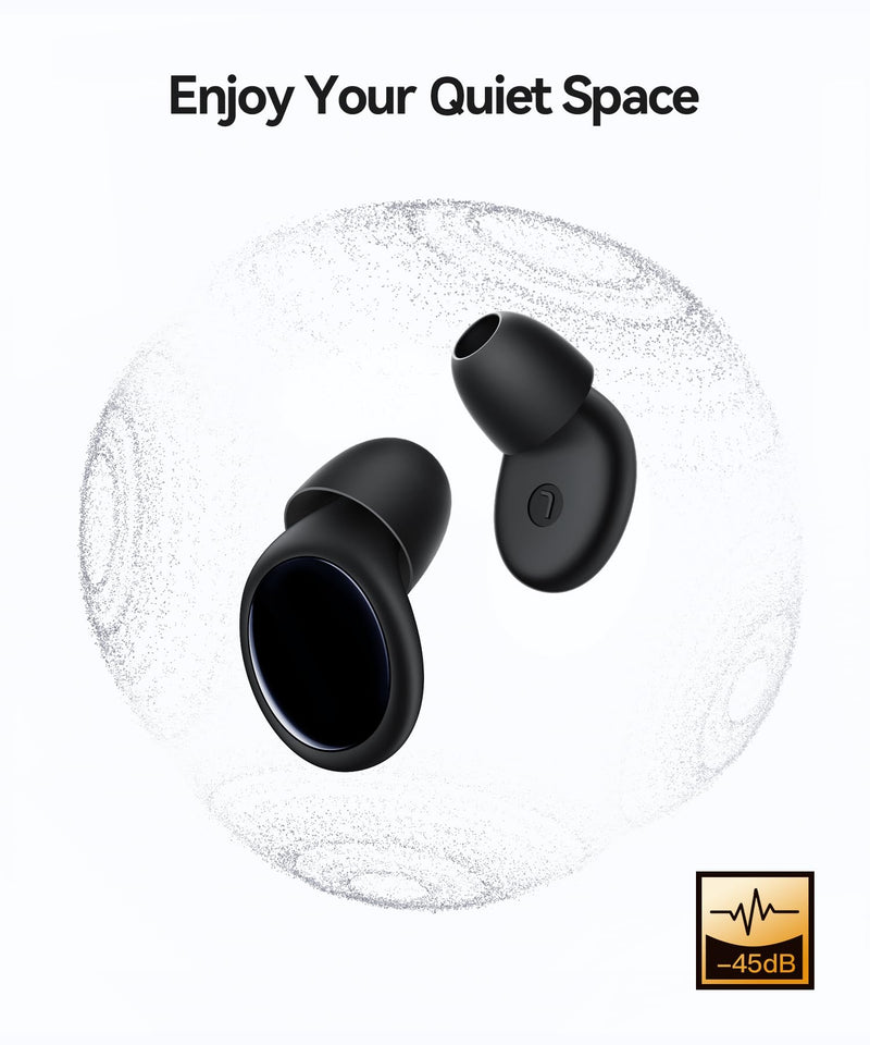[Australia] - Ear Plugs for Sleeping 45dB Noise Cancelling Ear Plugs for Concerts & Noise Reduction, Earplugs for Sleep, Snoring Airplane Musician Calmer, Silicone Earplugs Reusable Concert Ear Plug +8Tip Black 1 Count (Pack of 1) 