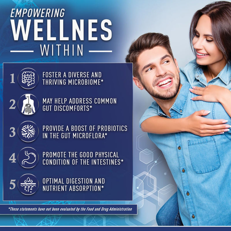 Purely Optimal Probiotics for Digestive Health, 60 Billion CFU – Delayed-Release with Digestive Enzymes & Organic Prebiotics – Bloating, Immune & Energy Support, 30 Caps Unflavored 30 Count (Pack of 1)