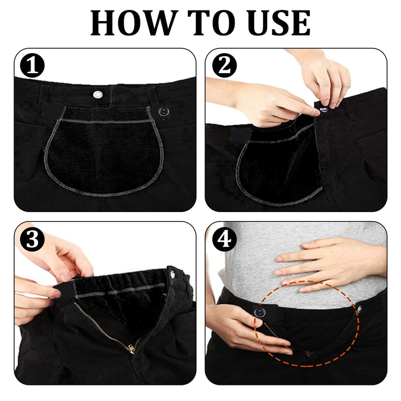 [Australia] - LEOEASIY Pack of 10 trouser waist extensions, pregnancy trousers extensions, pregnancy trousers extensions, comfortable and adjustable trousers extensions for pregnant women (black 