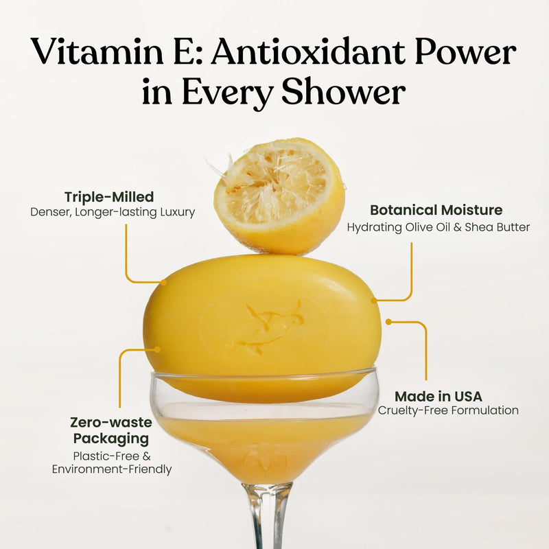 Elliqua No.1 Vitamin E Revitalising Body Bar - 3-in-1 Formula, 1 Pack | Energising, Glowing & Revitalised Skin - Replaces Wash + Lotion - Plastic-Free, Cruelty-Free Citrus 3.5 Ounce (Pack of 1)