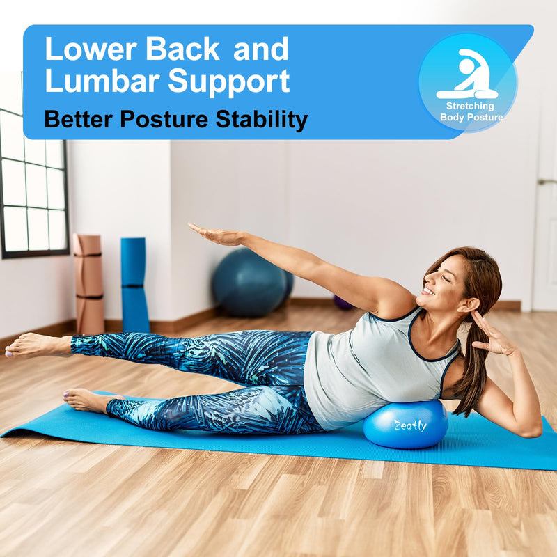 [Australia] - 9 Inch Mini Exercise Ball for Pilates, Yoga, and Core Training, Small Exercise Ball with Pump, Guide for Physical Therapy, Balance, Stability, and Stretching, Ideal for Home land Office Fitness blue 
