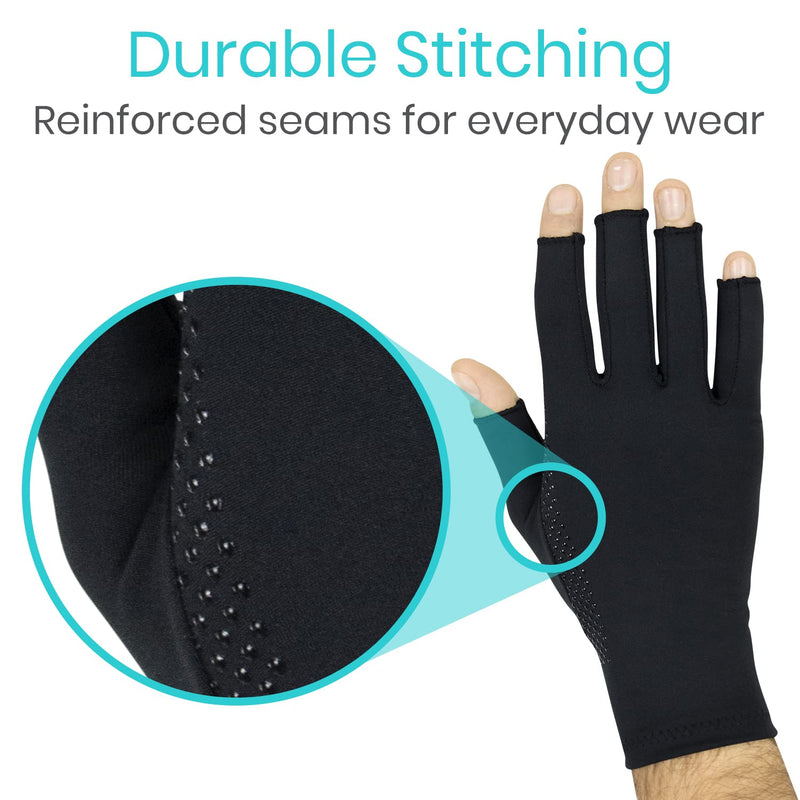 [Australia] - Vive Fingerless Arthritis Gloves for Men & Women Made w/Copper Infused Fabric - Therapeutic Compression for Swelling, Carpal Tunnel, Tendonitis, Edema, & Finger Pain - Comfortable Non-Slip (Medium) Medium 